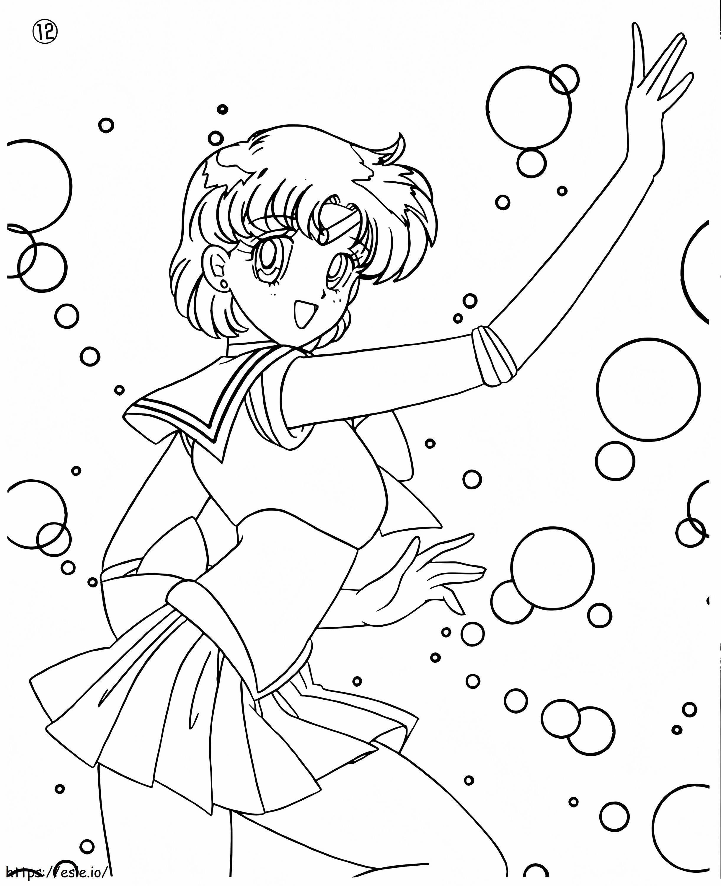 Meravigliosa Sailor Mercury da colorare