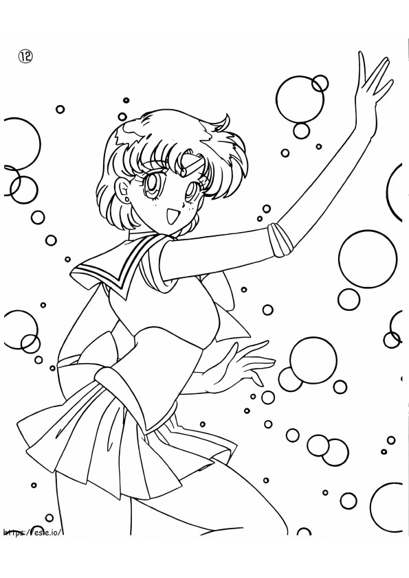 Amazing Sailor Mercury coloring page