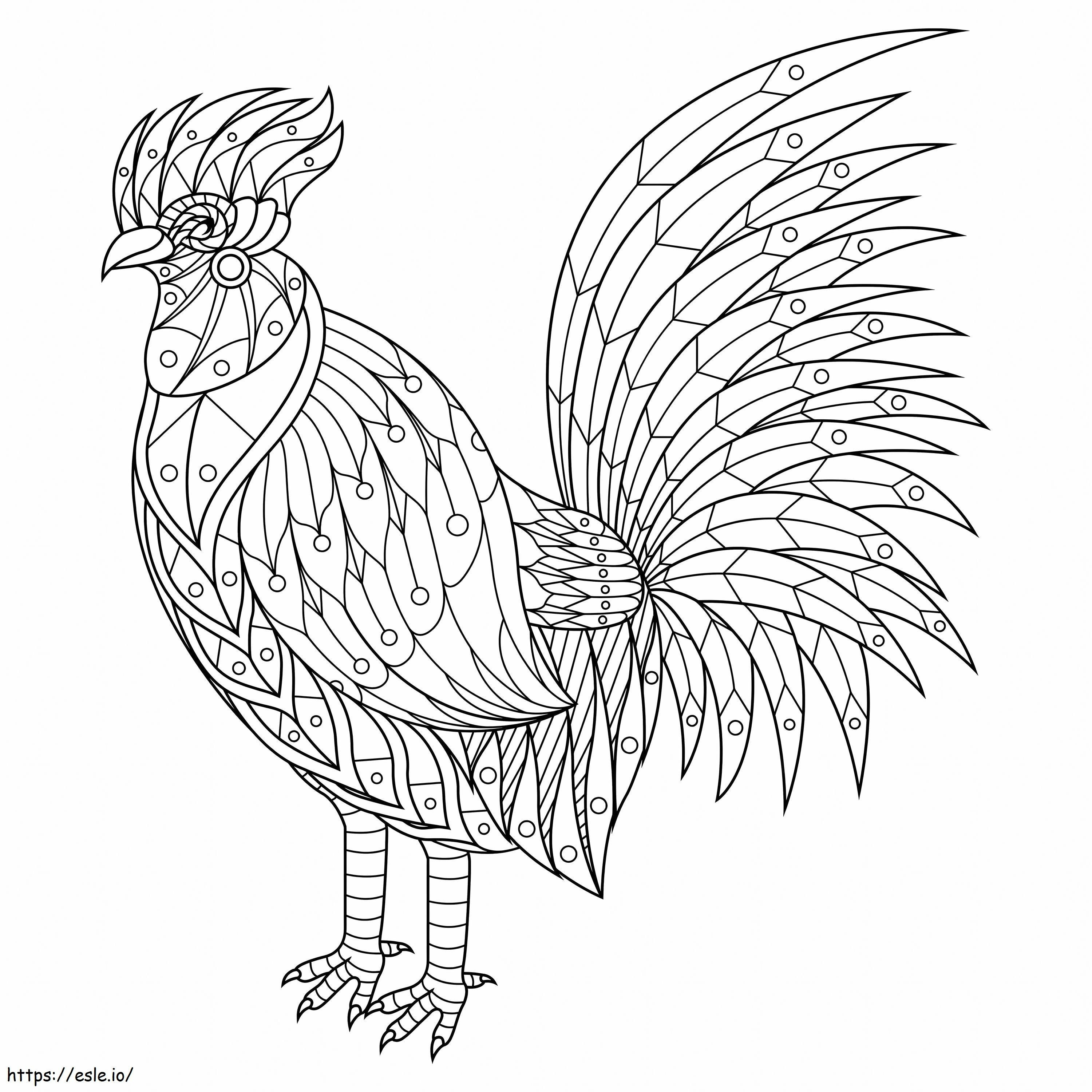 Rooster Is For Adult coloring page
