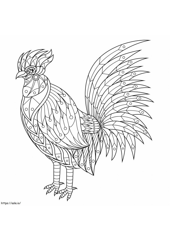 Rooster Is For Adult coloring page