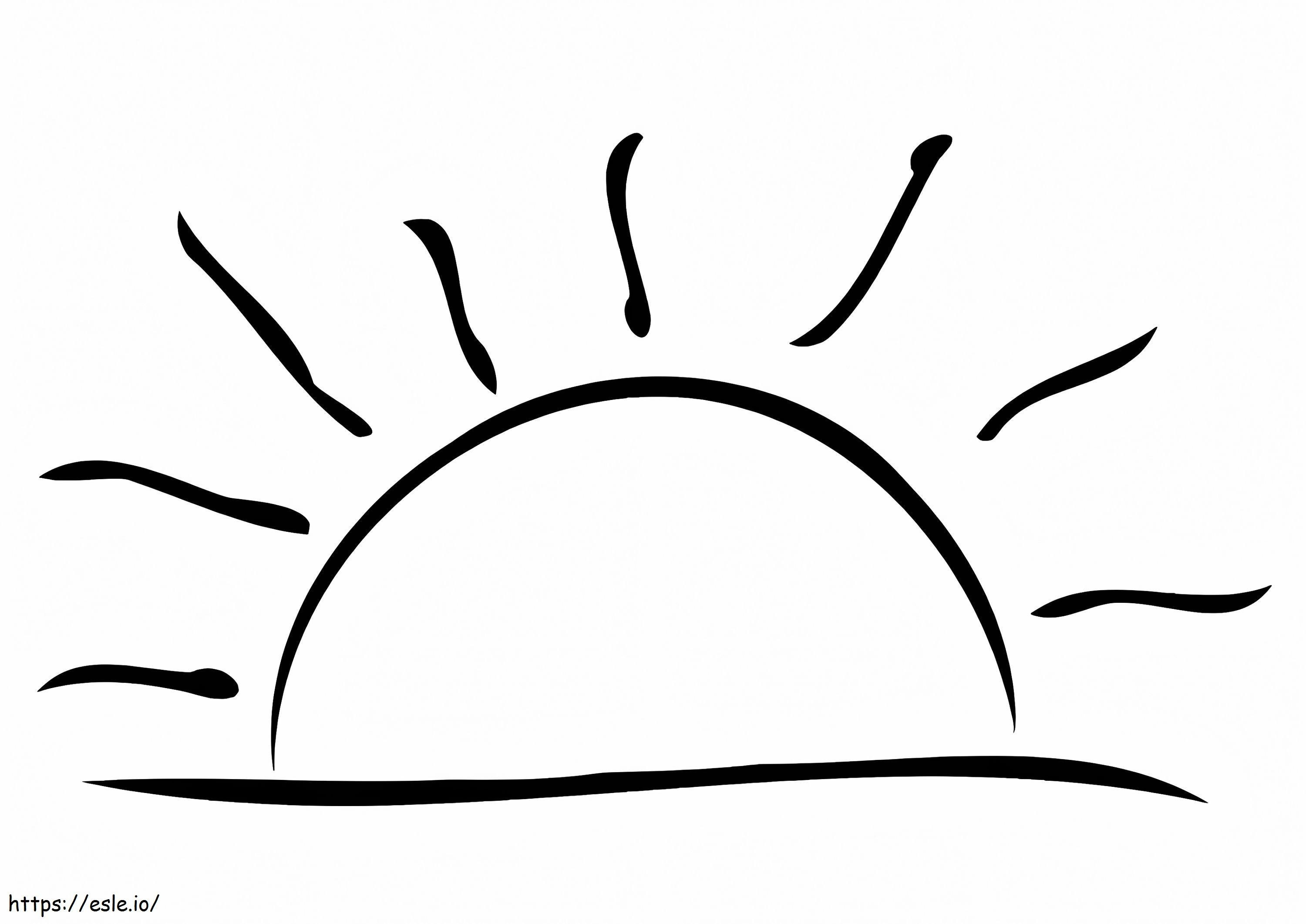 Matahari Terbenam yang Mudah Gambar Mewarnai