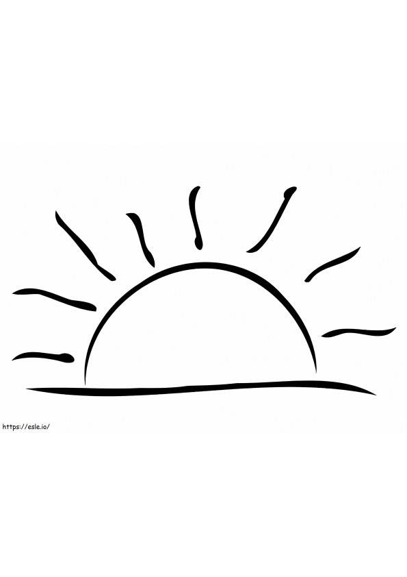 Coloriage Coucher de soleil facile à imprimer dessin