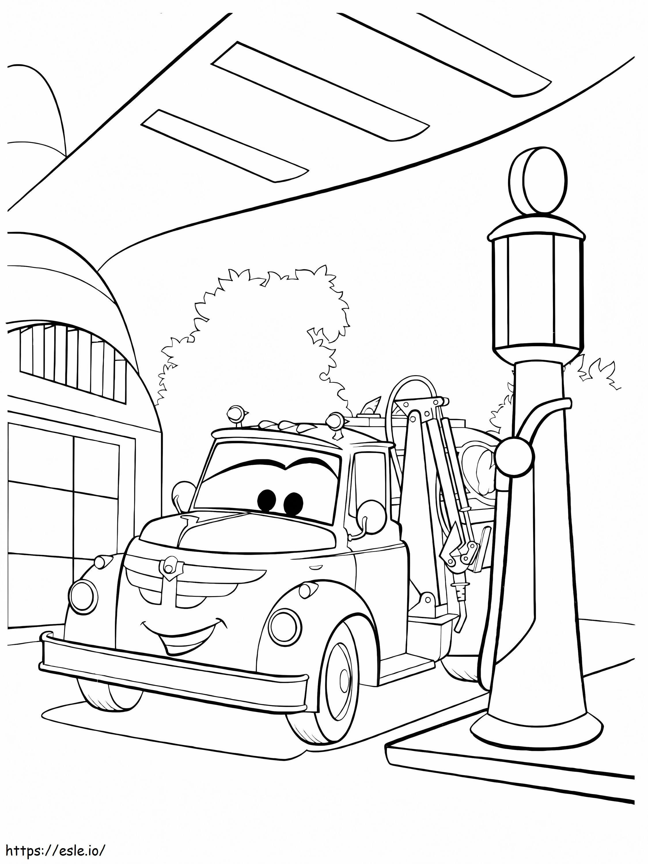 Cartoon Gas Station coloring page