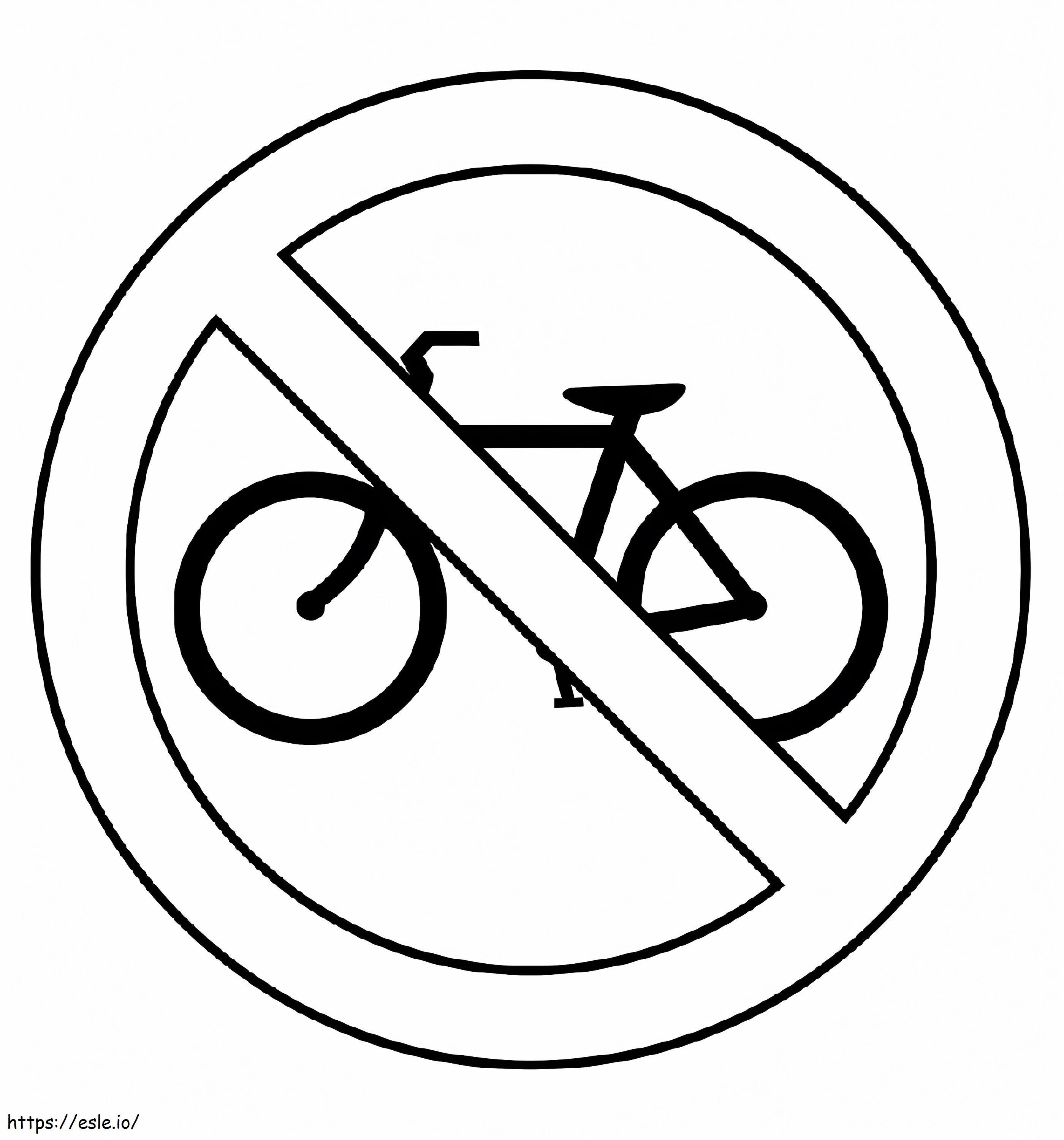 Nenhum sinal de trânsito de bicicleta para colorir