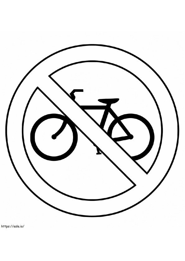 Ninguna señal de tráfico de bicicletas para colorear