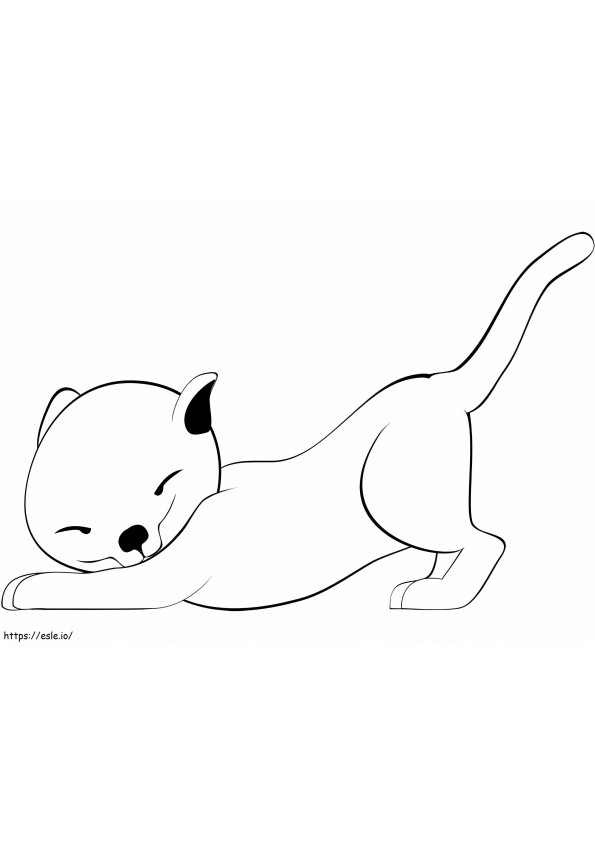 1585037968 Stretching Kitty coloring page