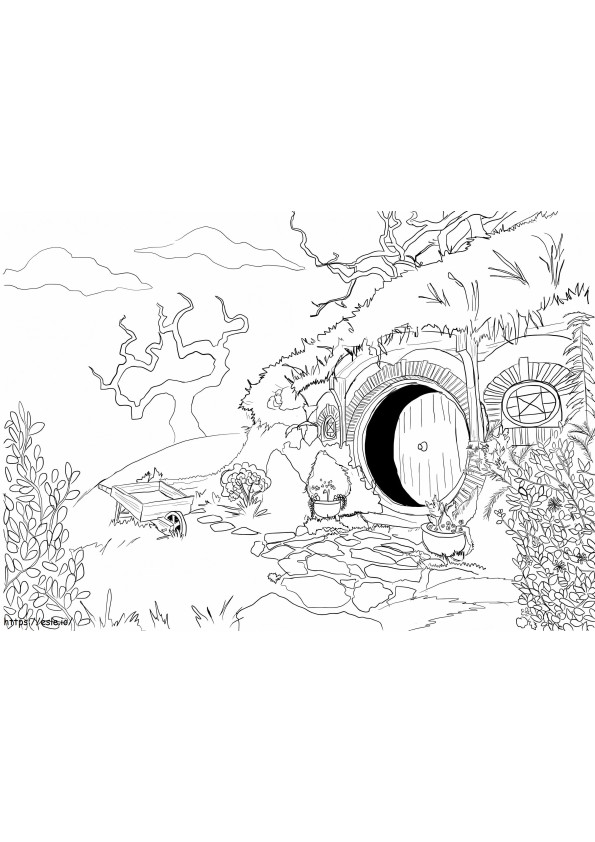 Hobbit House coloring page