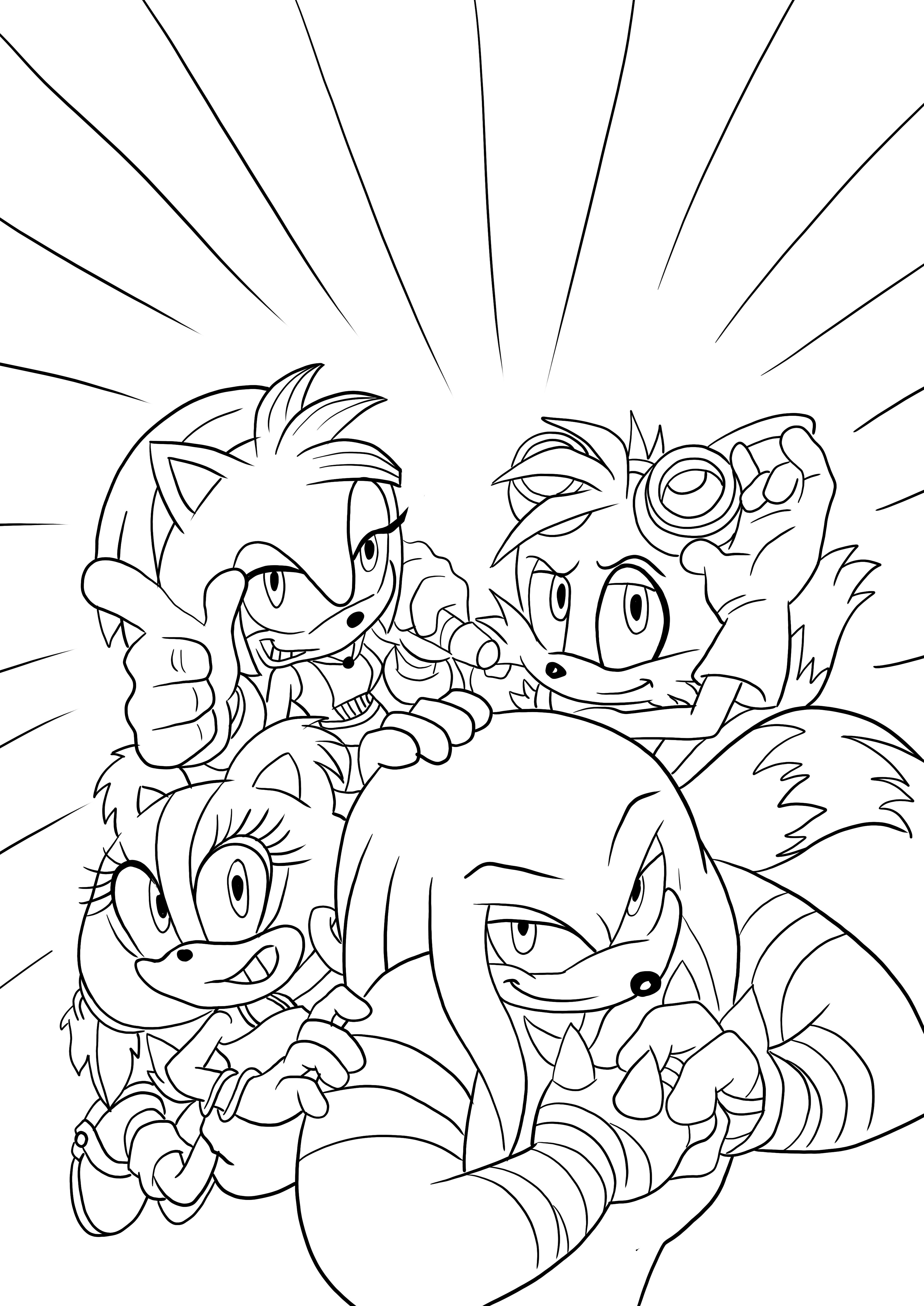 Sonic-Tails-Amy Rose-Knuckles para imprimir gratuitamente