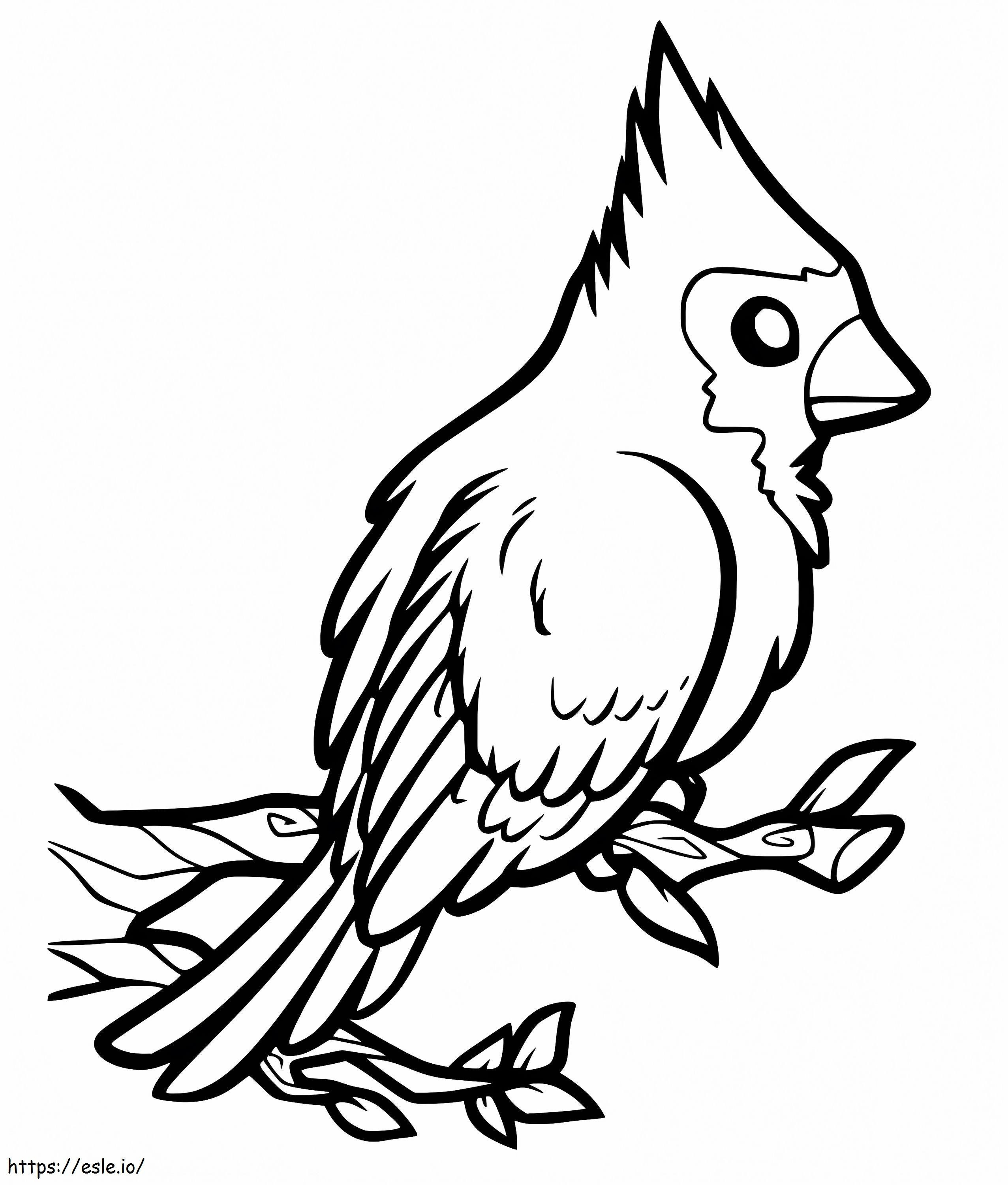Adorable pájaro cardenal para colorear
