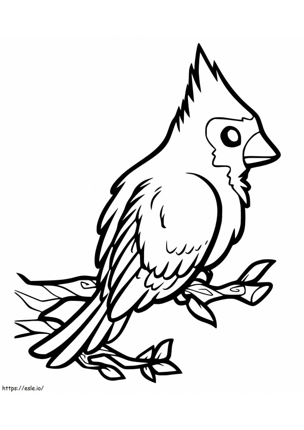 Coloriage Adorable oiseau cardinal à imprimer dessin