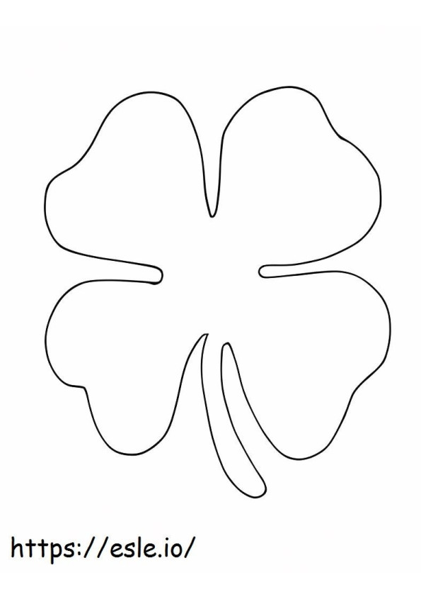 Dibujo de trébol de cuatro hojas para colorear