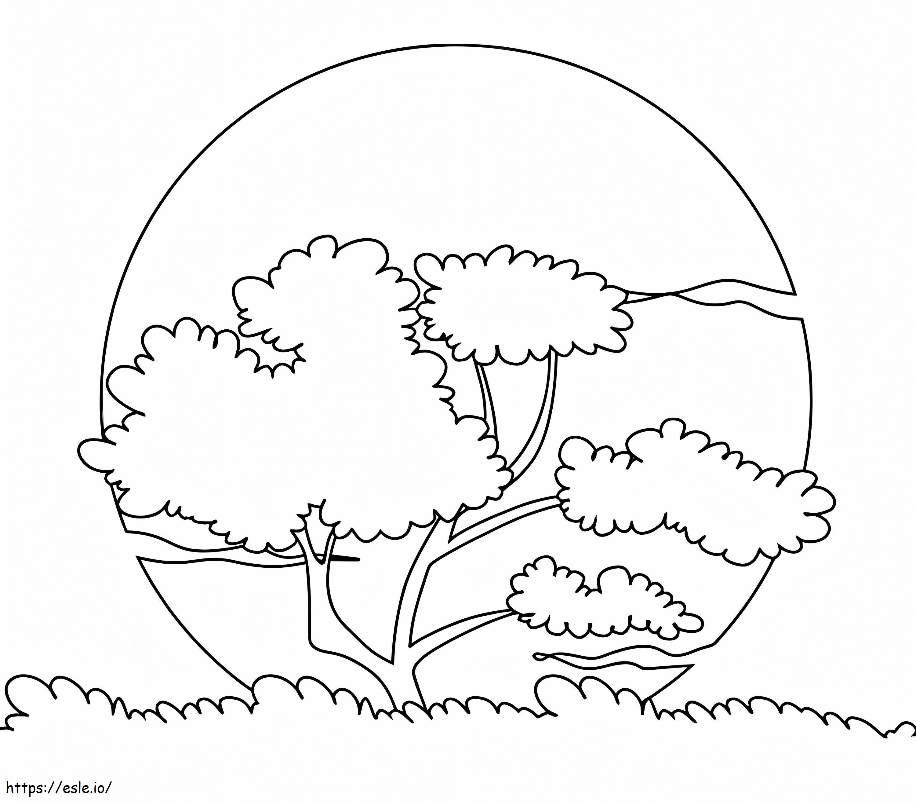 Stunning Image Of The Sunset Coloring Page