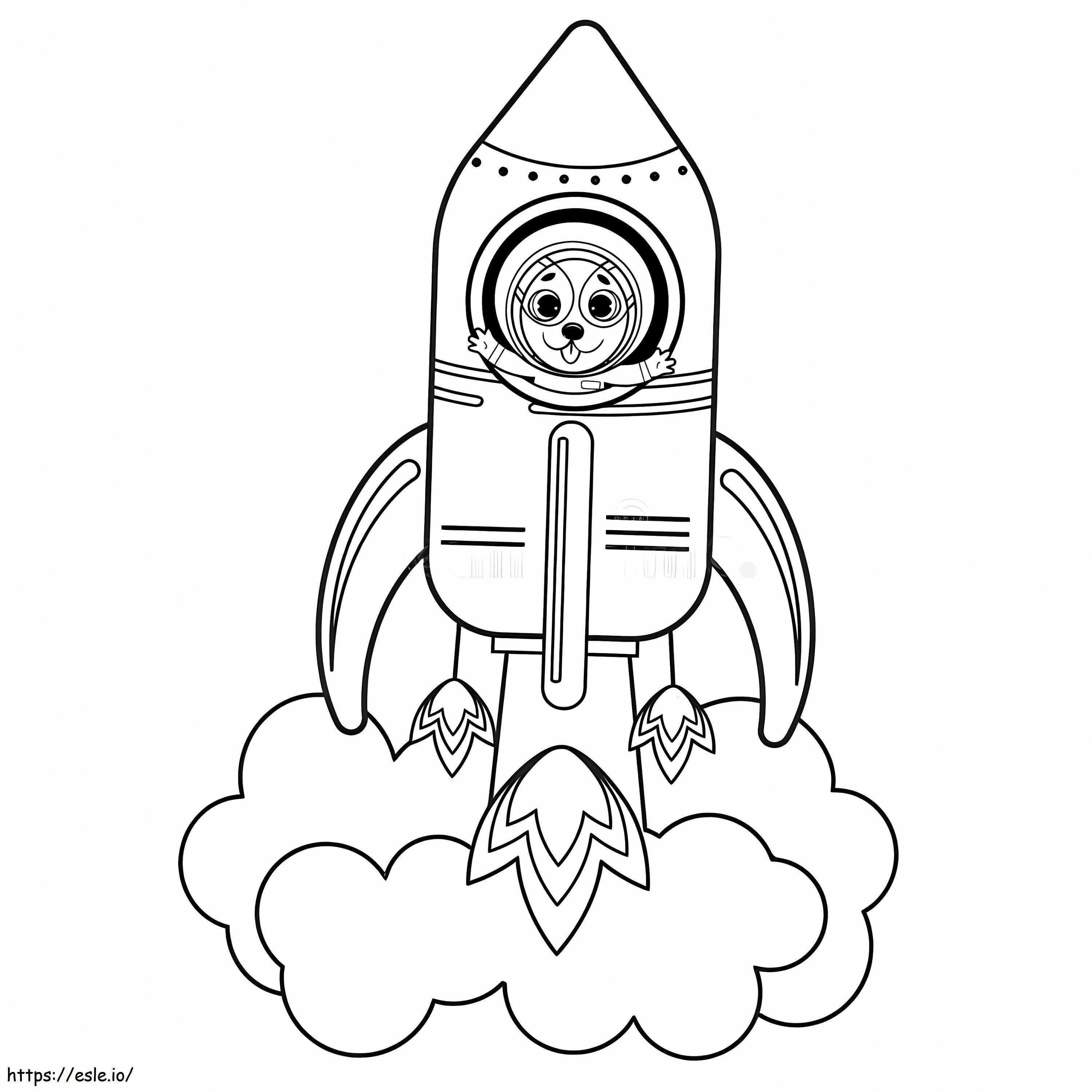 Dog In Spaceship coloring page