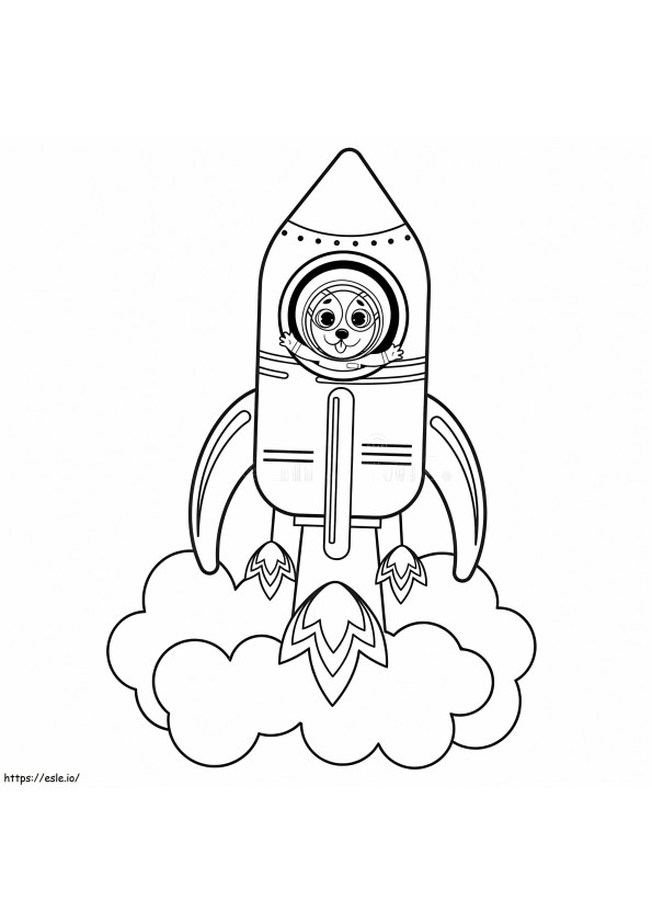 Dog In Spaceship coloring page