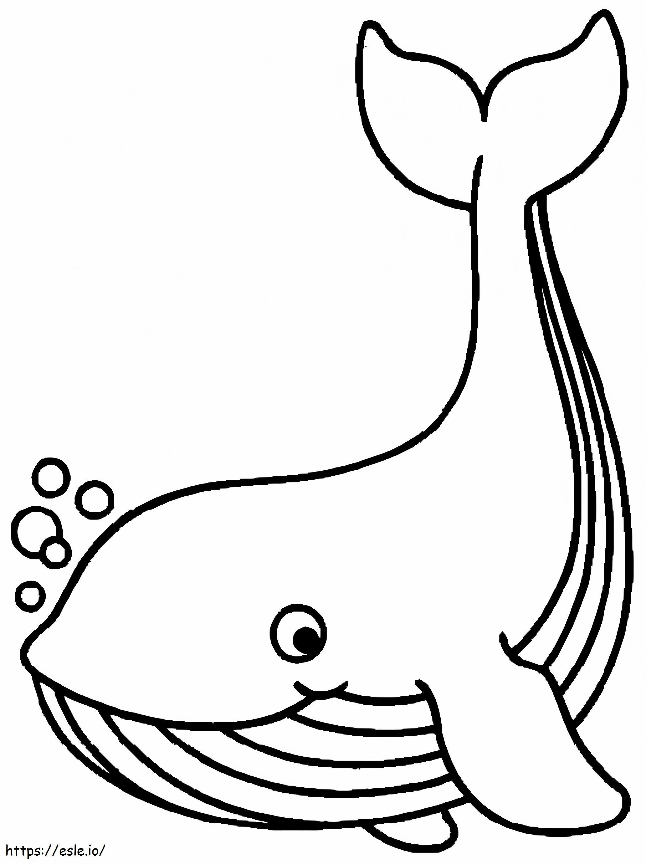 Disegno base della balena da colorare