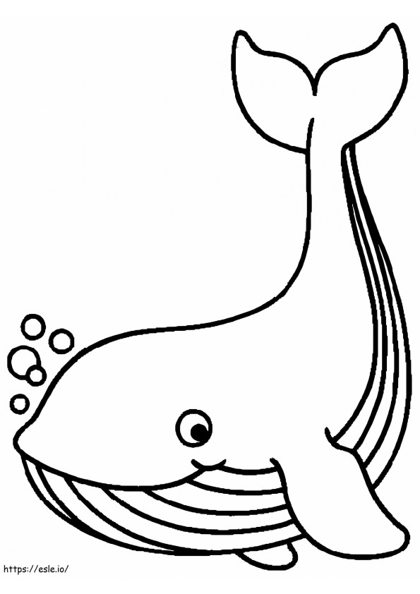 Desenho Básico de Baleia para colorir
