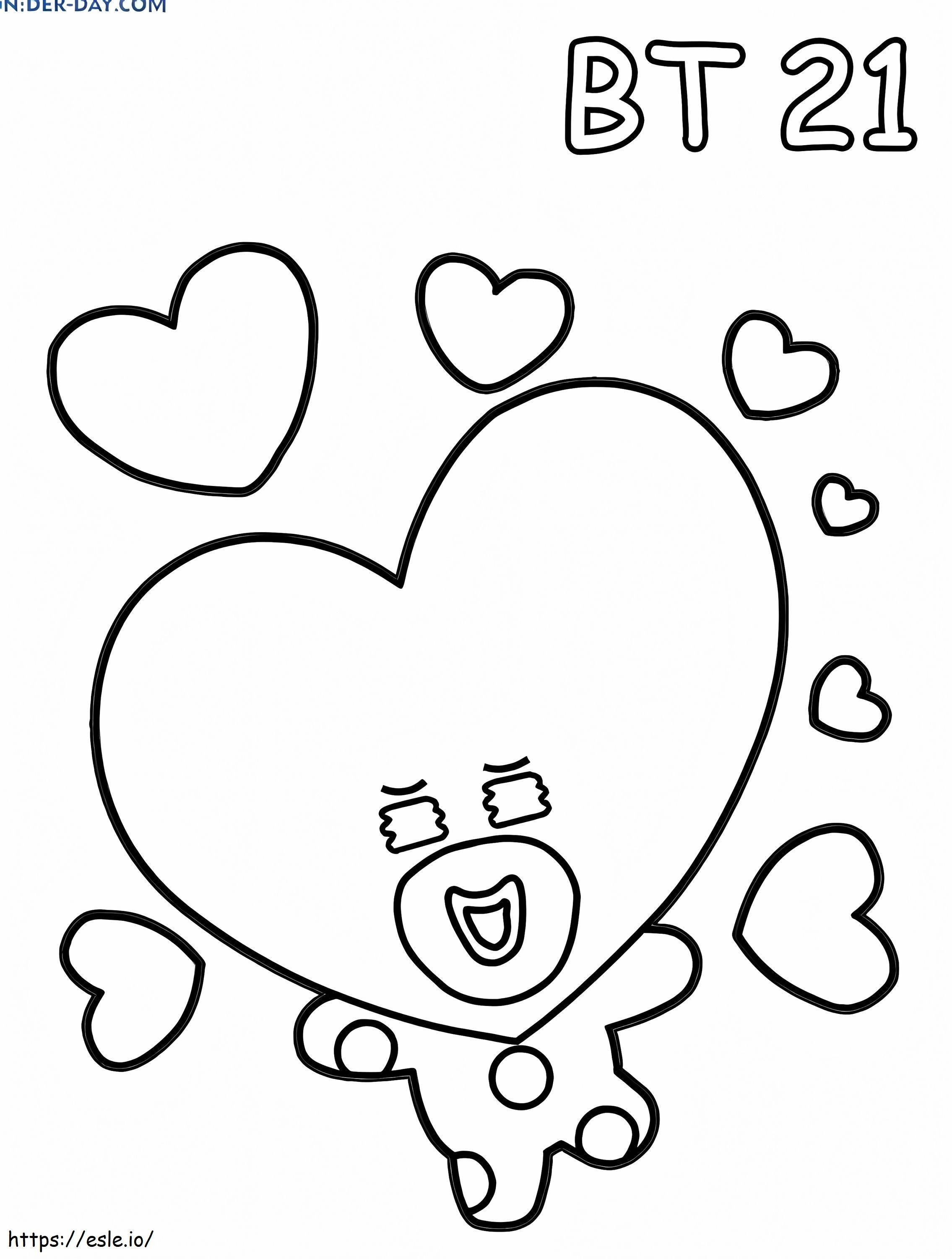 Happy Tata BT21 coloring page