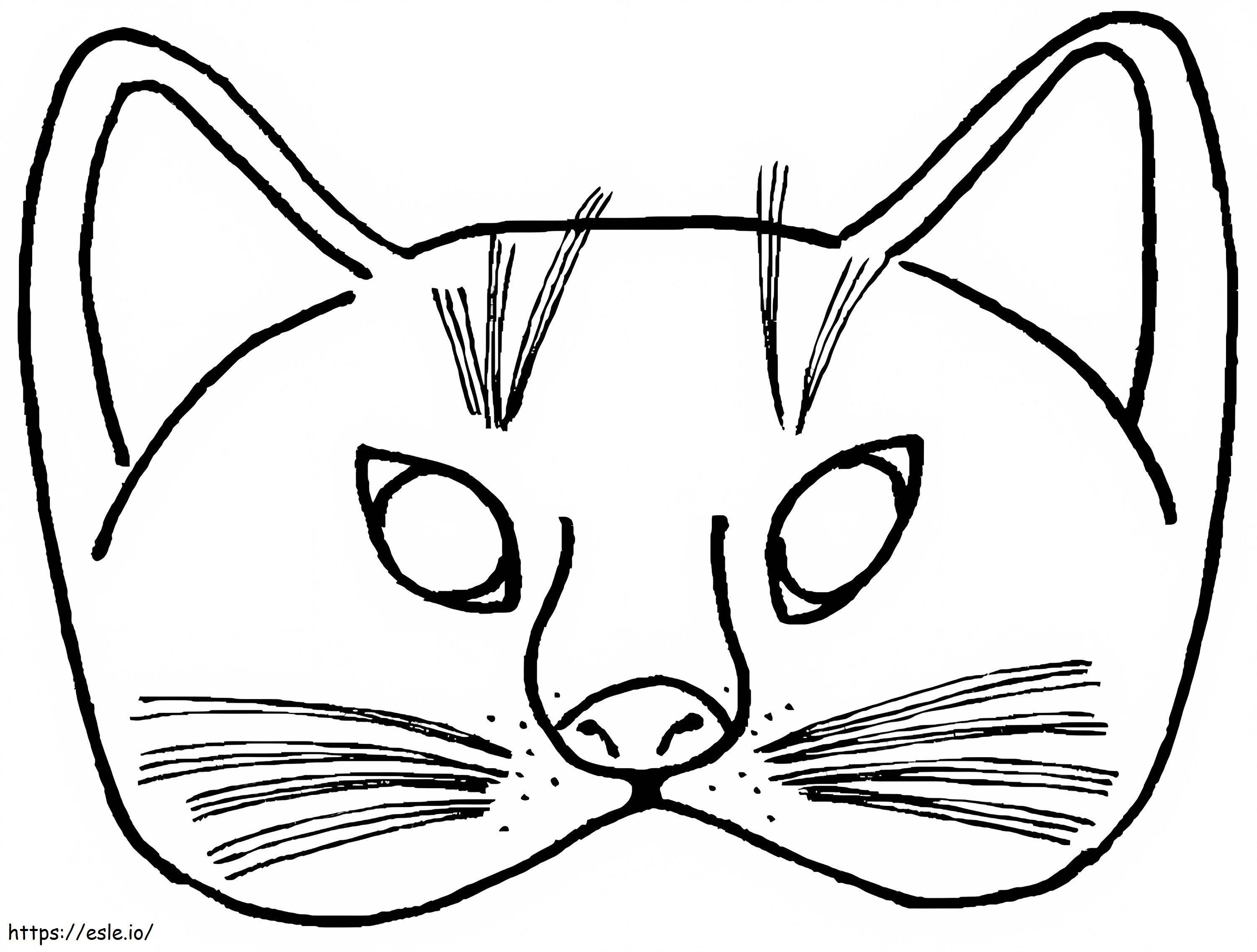 Dibujo De Mascara De Gato para colorear