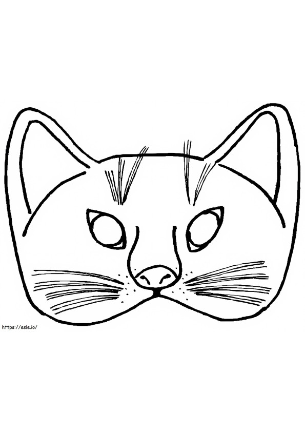 Kat masker tekening kleurplaat