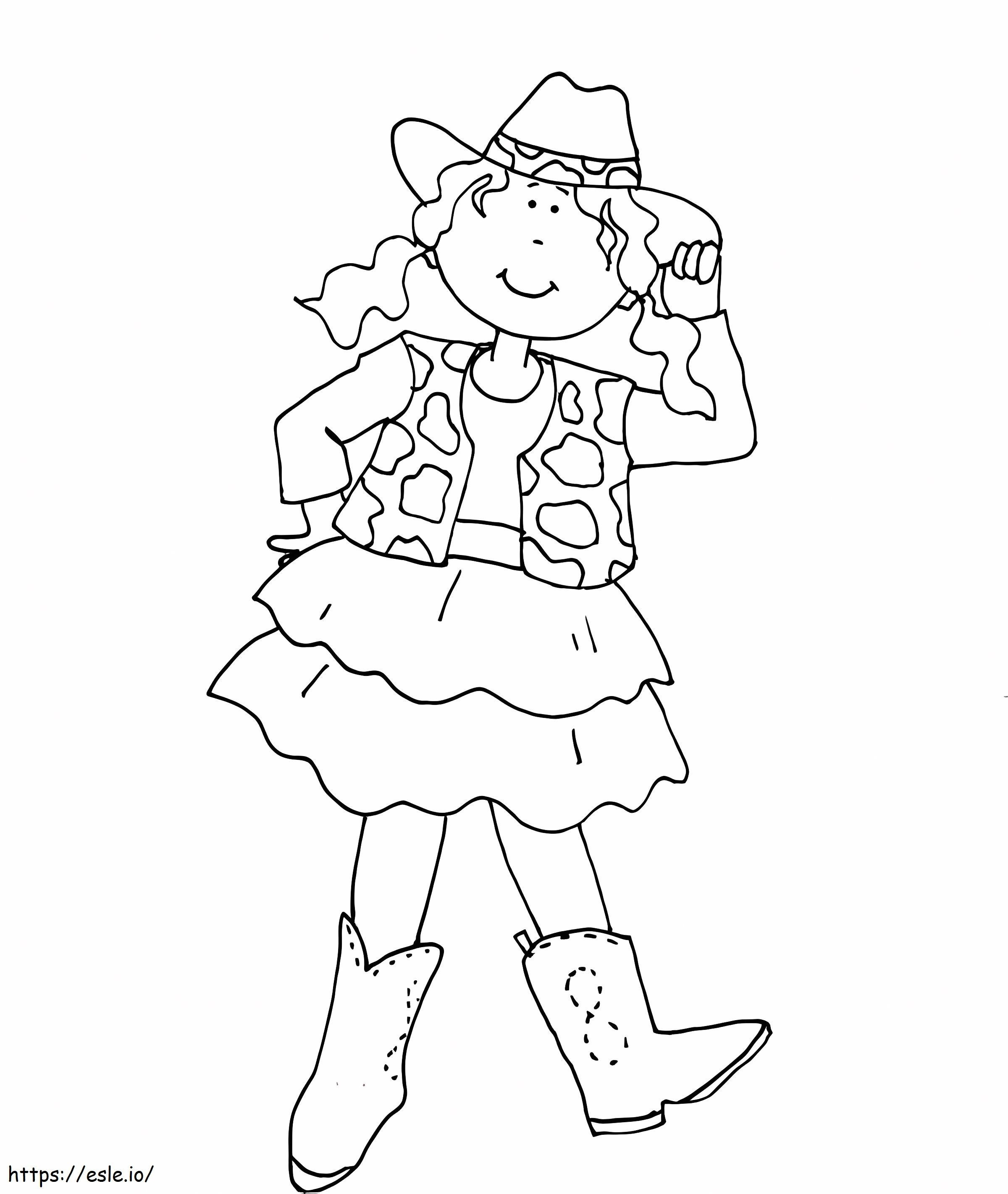 Cartoon Cowgirl coloring page