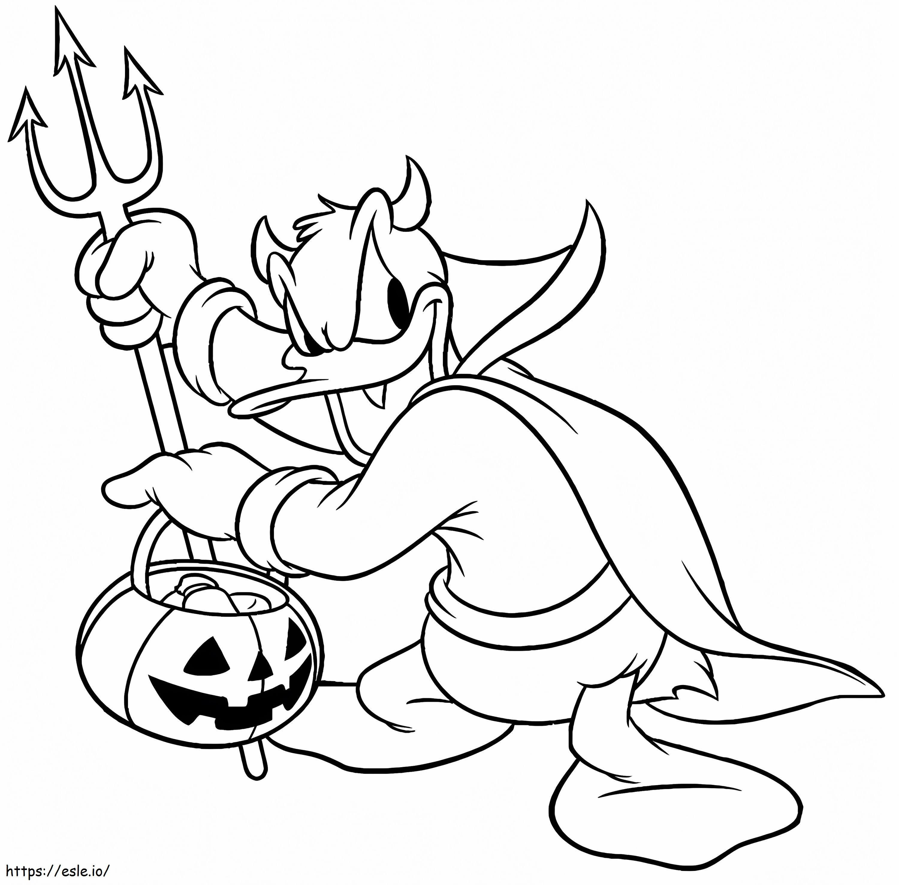 Halloweenowy Donald kolorowanka