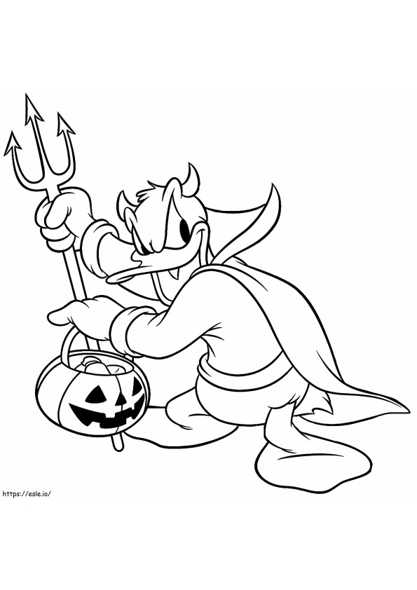 Coloriage Donald d'Halloween à imprimer dessin