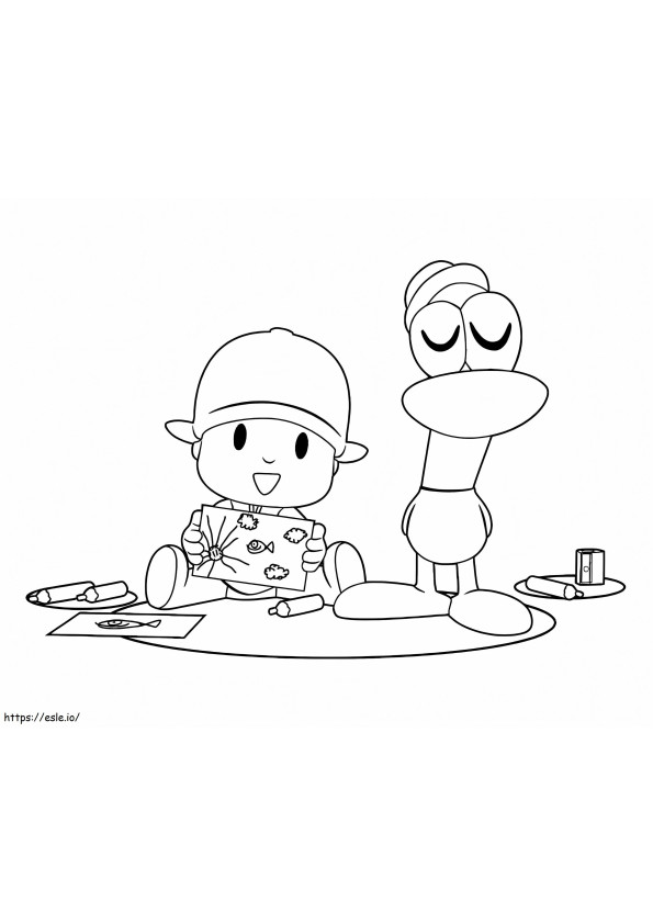 Pocoyo And Pato coloring page