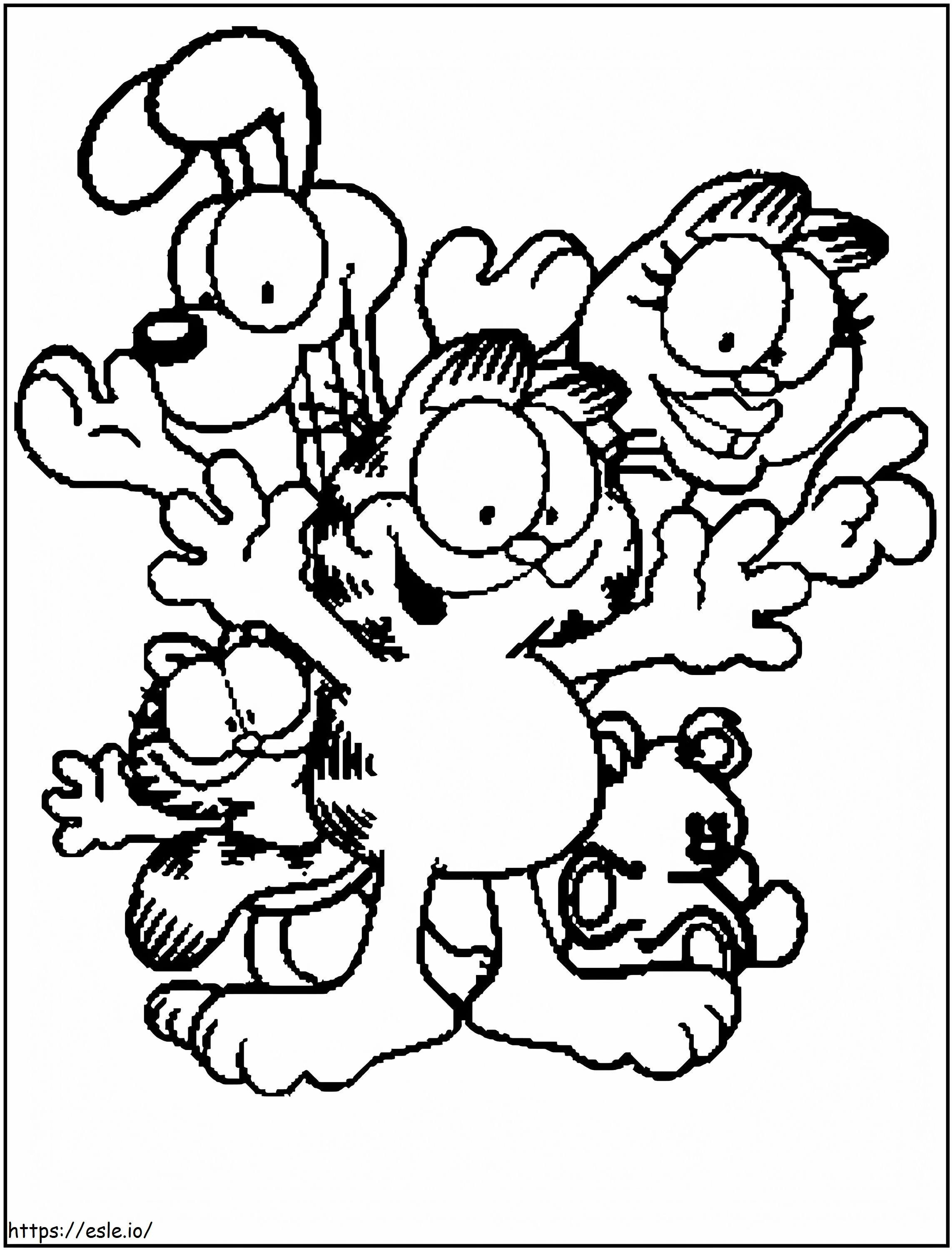 Garfield ja ystävät värityskuva