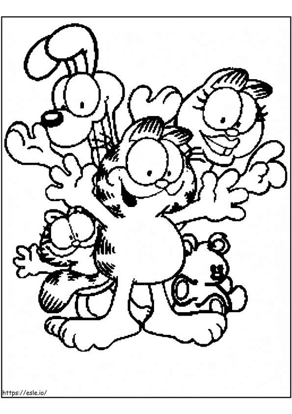 Garfield dan Teman Gambar Mewarnai