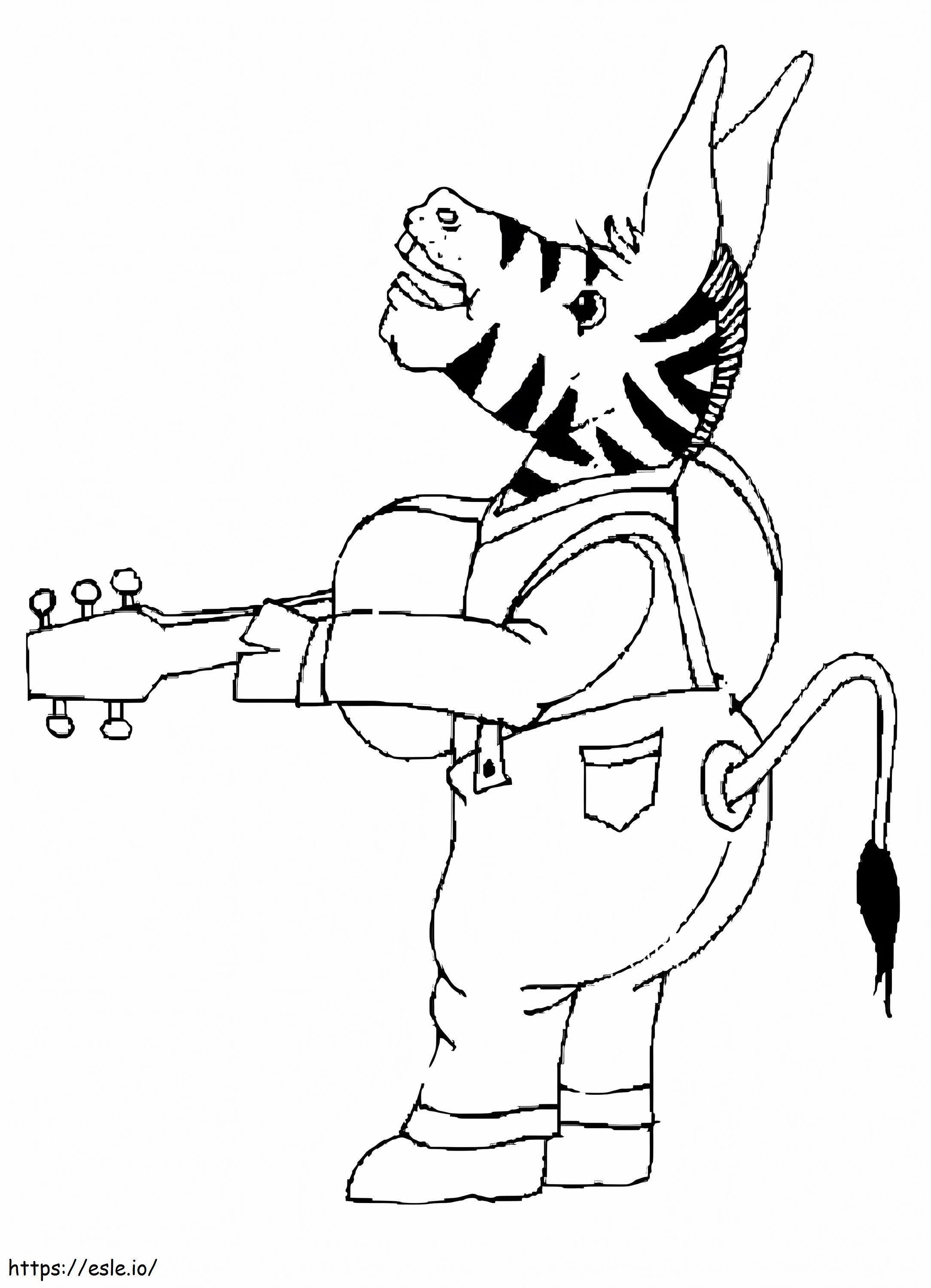 Zebra Playing Guitar coloring page
