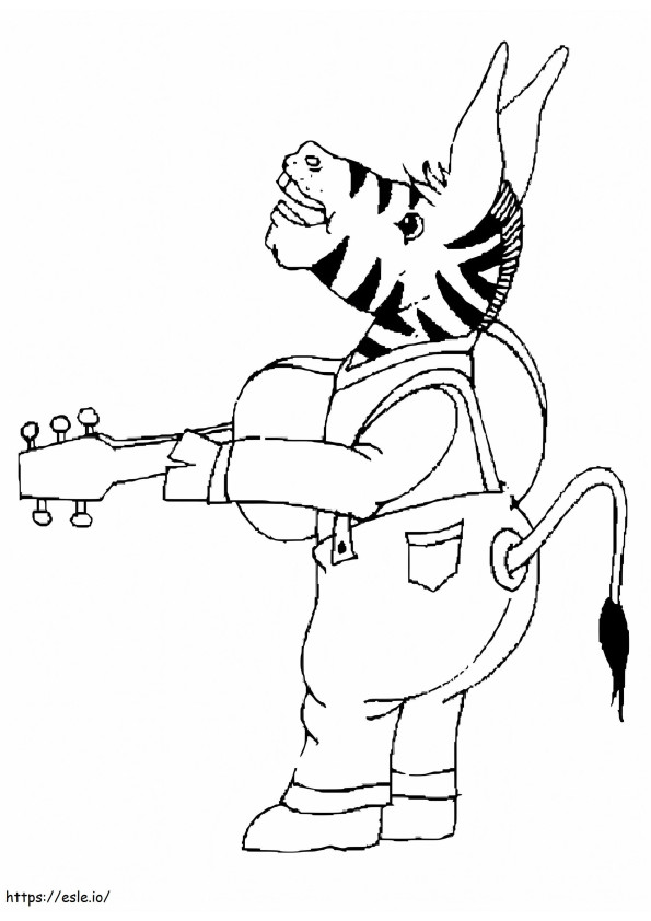 Zebra che suona la chitarra