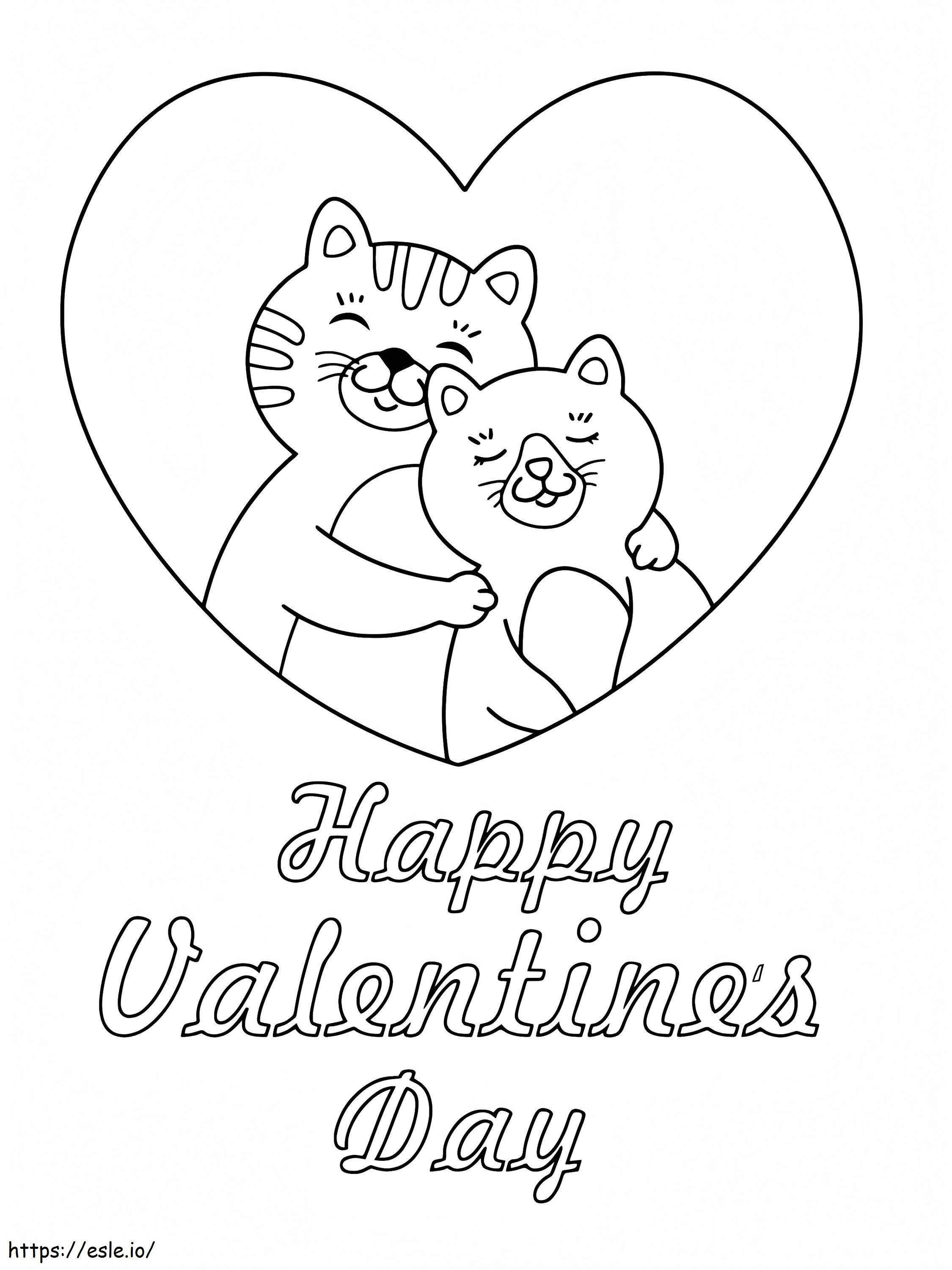 Süße Katzen am Valentinstag ausmalbilder