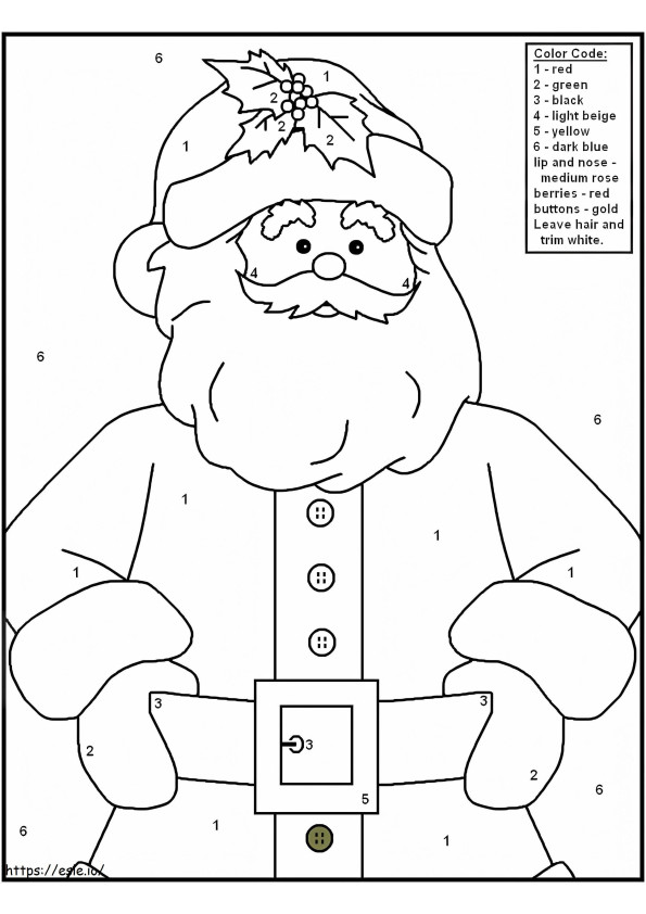 Christmas Santa Color By Number coloring page