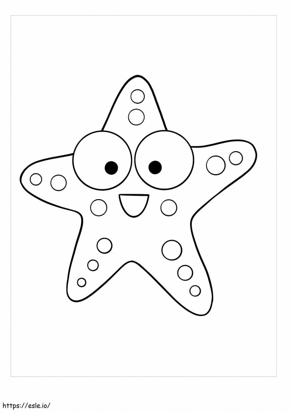 Estrela do mar engraçada para colorir