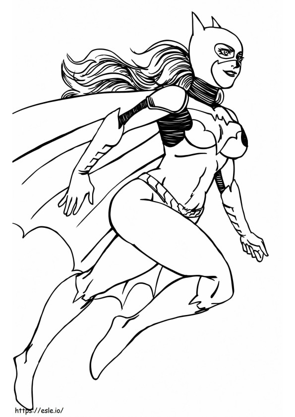 Genial Batgirl Feliz coloring page