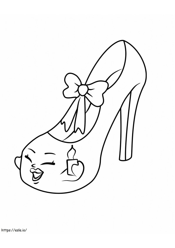 Zapatos de tacón alto de dibujos animados para colorear