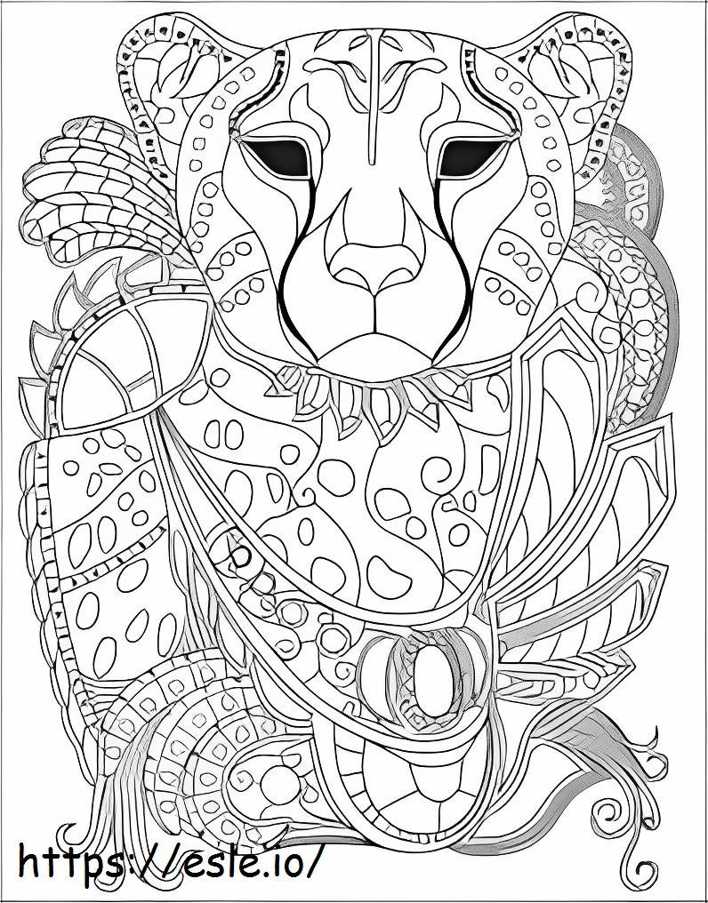 Leopard Mandala coloring page