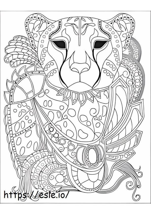 Mandala leopardo da colorare