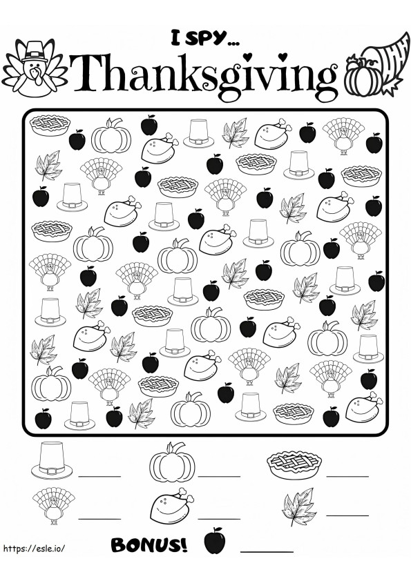 Ich spioniere Thanksgiving aus ausmalbilder