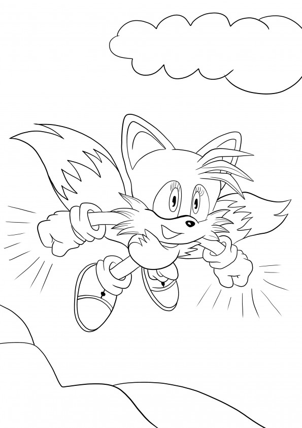Tails coloring page free for kids