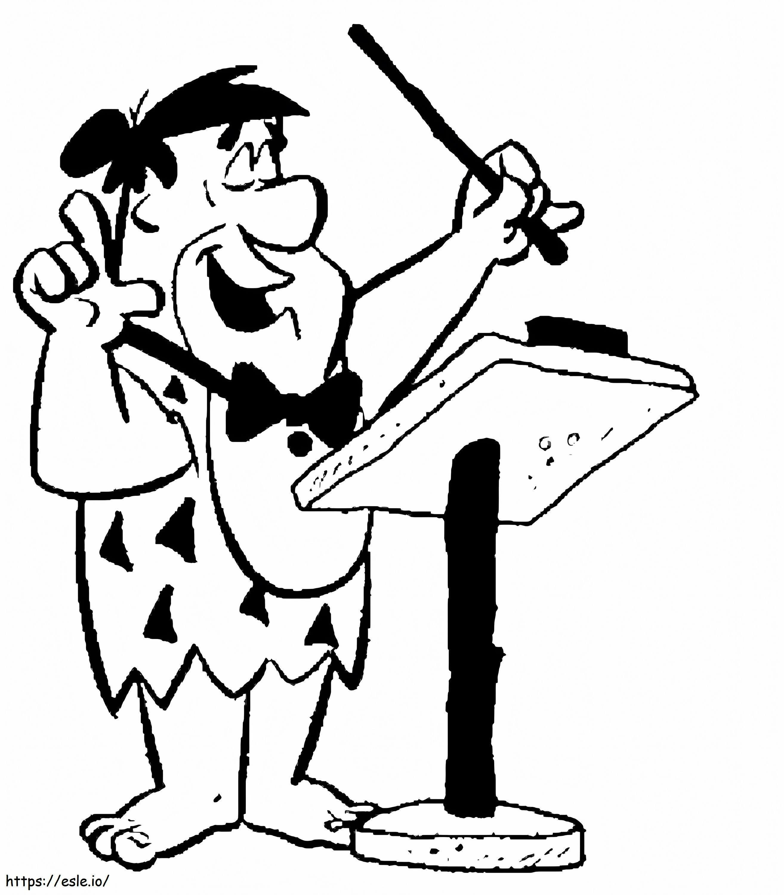 Coloriage Fred Flintstone des Pierrafeu à imprimer dessin