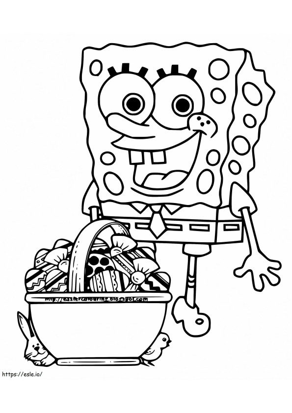 Spongebob With Easter Basket coloring page