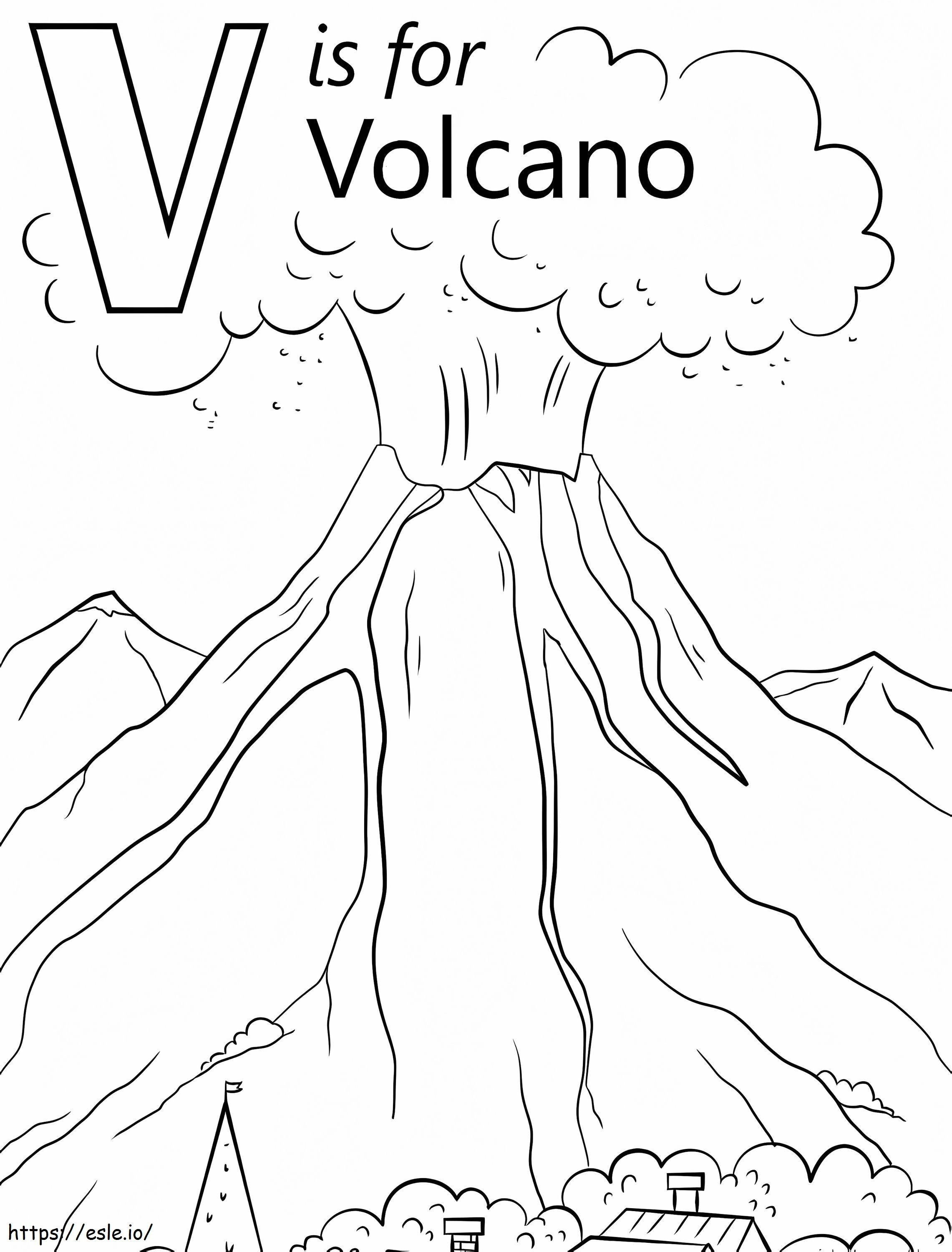 Vulkán V. betű kifestő