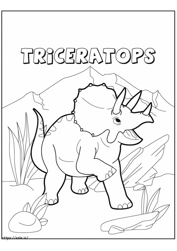 Triceratops bun de colorat