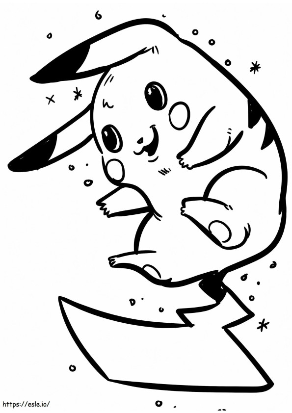 Pikachu volador para colorear