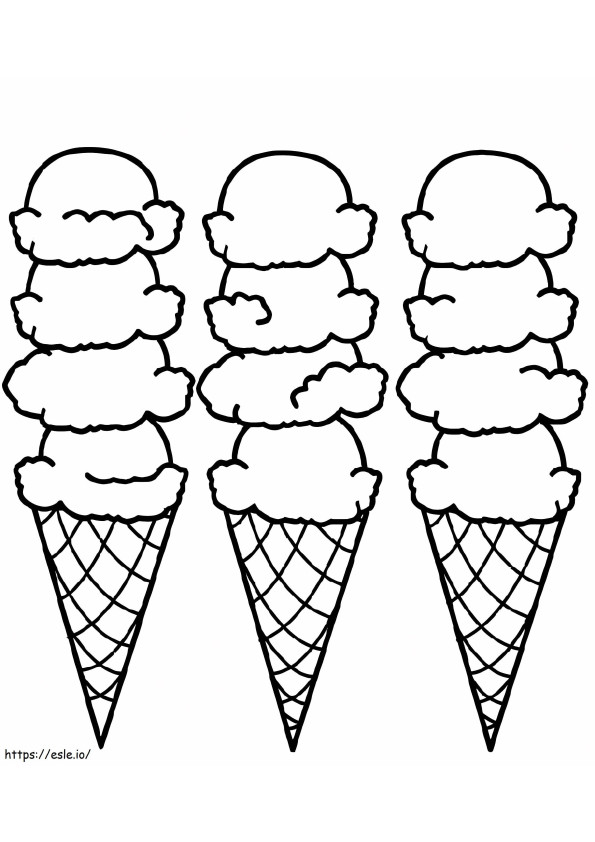アイスクリームを持つ少女 ぬりえ - 塗り絵