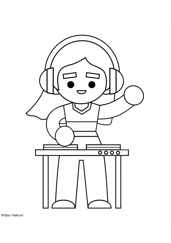 Girl Dj coloring page