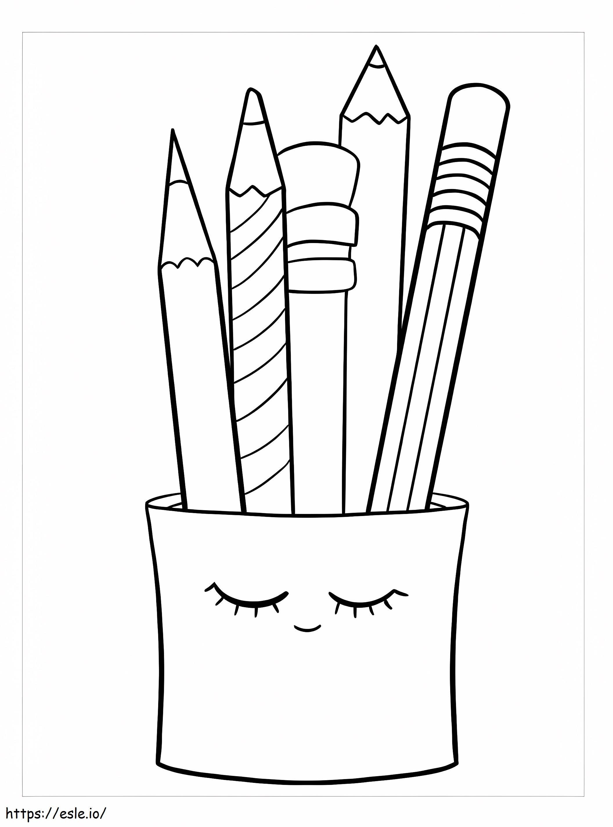 Lápis de desenho animado fofo para colorir