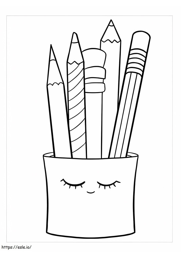 Lápis de desenho animado fofo para colorir