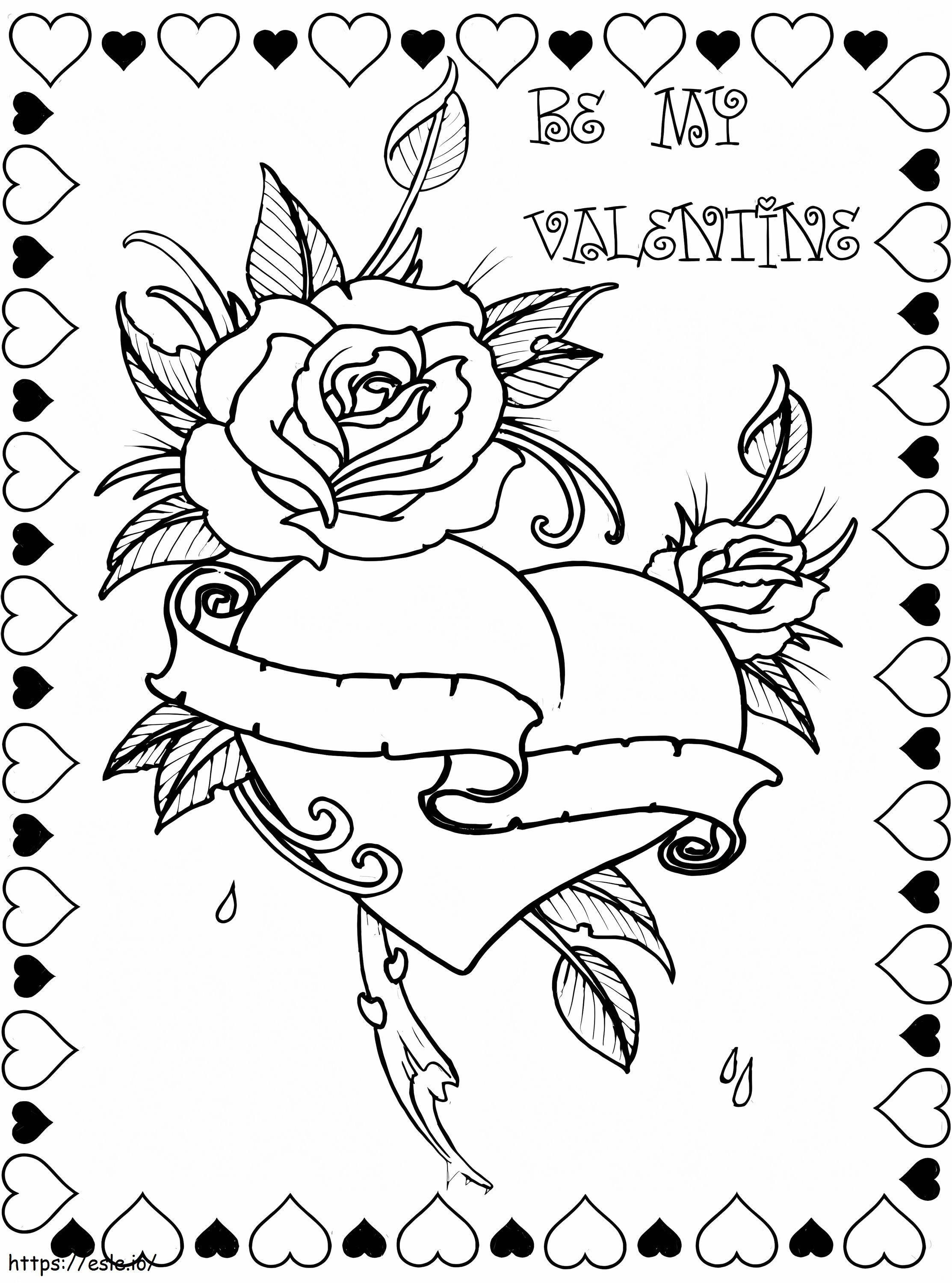 Happy Valentines Day 3 coloring page